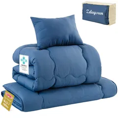 【人気商品】洗える オールシーズン 防臭 ふとんセット【中綿超増量1.8kg掛け布団】【高密度固綿いり 三層敷布団】【フィット枕】【収納ケース付き】柔らかな肌触り 抗菌 寝具セット 軽量 4点セット 通気 セミダブル SEK認証 アレルギー対策 布団セット 一