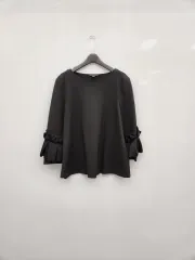 COS ブラック フリル袖 ブラウス