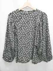 ◇ Θ green label relaxing UNITED ARROWS 花柄 長袖 ブラウス ブラック ホワイト レディース P  【1410230023028】