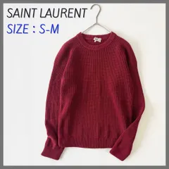 SAINT LAURENT サンローラン FILO SCOZIA(上質コットン) クルーネック セーター ニット プルオーバー 古着 ビンテージ ユニセックス S-M相当のサムネイル