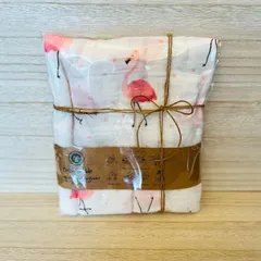 モスリンスワドル　ガーゼケット　おくるみ　フラミンゴ×ダイヤ　ギフト　出産祝い　保育園　お昼寝　ベビー