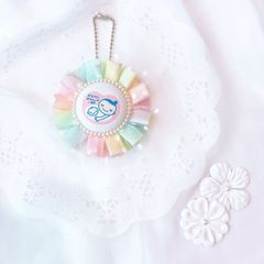 ハンドメイド　両面マタニティマーク　チュールロゼット　レインボー　完成品