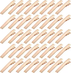 ENN LLC ヘアクリップ 約40個入り ヘアピン 髪留め 金具 ヘアアクセサリー パーツ DIY ホビー 業務用(ゴールド,  4.5cm)
