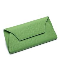 【在庫処分】カード入れ 小銭入れ スキミング防止 財布 キャッシュレス RFID 超軽量 フラップボタン コンパクト 薄い ロング 大容量 封筒型財布 ウォレット 本革 レザー レディース 長財布 グリーン [Aladeno]