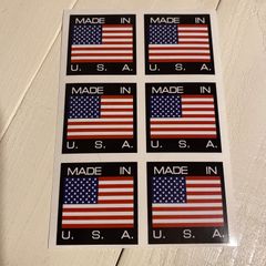 CHN-003 MADE IN USA ステッカー 黒 5c×5c 6枚セット