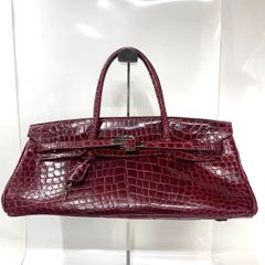 ★-11 Eldorado ハンドバッグ クロコダイル ワニ革 ワインレッド クロシェット付き レディース バッグ