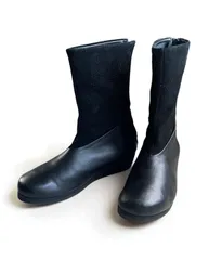 ISSEY MIYAKE - Leather × Suede Back Zip Boots