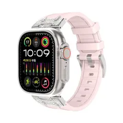 アップルウォッチバンド（Apple Watchバンド）シャインエレガントシリコンバンド【ピンク】42mm/44mm/45mm/46mm/49mm対応 [BELTIES]