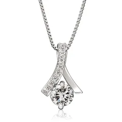 A neige ネックレス レディース シルバー925 スワロフスキー ジルコニア ペンダント 金属アレルギー対応 長さ調整可 クロス風デザイン ギフト対応 0