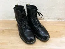 M87★定番 Dr.Martens/ドクターマーチン 8EYE BOOT 8ホールブーツ ブラック イエローステッチ UK7(25.5cm) メンズ ブーツ USED ★