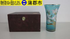 【現地引き取りのみ　リユース品】ガラス花瓶（R7－149）汚れあり　ケースにキズ、汚れあり