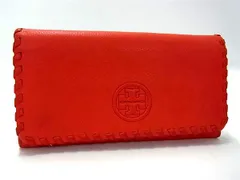 TORY BURCH トリーバーチ レザー 二つ折り長財布 ウォレット 札入れ 小銭入れ カード入れ レディース オレンジ系 DK2805