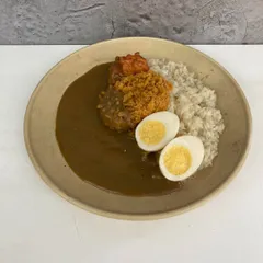 食品サンプル カレーライス 鶏の唐揚げ ゆで卵 コロッケ