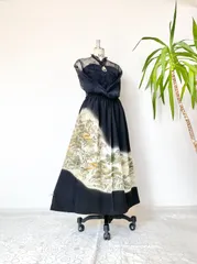チュニックワンピース✿総丈86㎝✿黒留袖✿和モダン（着物リメイク） ma様】フォーマルワンピース✿黒留袖✿和モダン（着物リメイク