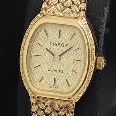 TISSOTティソ 懐中時計 花柄 クォーツ ゴールド金アンティーク tissot ティソ 懐中時計 花柄 クォーツ ゴールド 金色・花柄