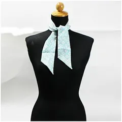 コーチ シルク スカーフ ポニーテールスカーフ ホワイト×マルチカラー