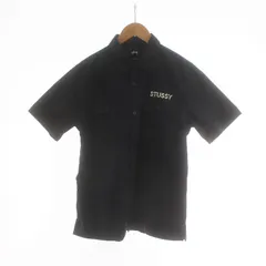 【中古】ステューシー STUSSY シャツ 半袖 ロゴ プリント ステンカラー S 紺 ネイビー ■GY19 /MQ メンズのサムネイル