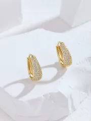 ジュエリー レディース イヤーアクセサリー フープイヤリング ラインストーンデコレーション