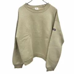 【中古】[印象B] EDWIN エドウィン スウェットシャツ / トレーナー メンズ M ベージュグリーン 緑系 綿×ポリ 裏起毛 ロゴパッチ 長袖 ロングスリーブのサムネイル