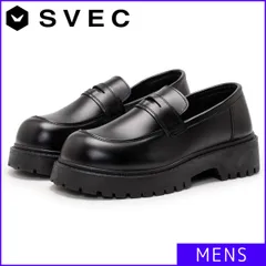 【新品・未使用】 メンズ レディース ユニセックス SVEC シュベック ローファー 厚底 スリッポン 厚底ローファー コインローファー 韓国 短靴 モカシン おしゃれ ヒール 革靴 通勤 学生 コスプレ 靴 シューズ 即購入可 ブラック 黒 SPT911-1