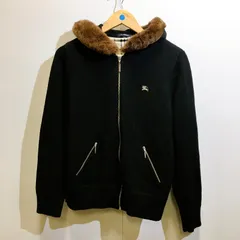 バーバリーゴルフリブニットパーカーラクーンファーホースロゴ