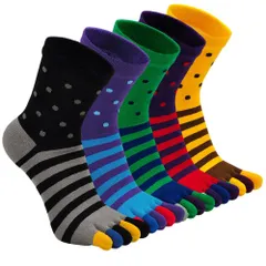 吸汗 抗菌 消臭 五本指ソックス 綿 通気性 男性作業用 メンズ スポーツ 登山 靴下 紳士用 くつした メンズ [ETARLOS] 水虫対策 5足セット