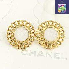 【今日特価】CHANEL シャネル 24 年 丸形ヴィンテージ メタル イヤリング?