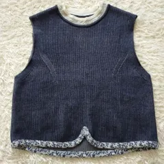 mame kurogouchi ネイビー ニットベスト mame kurogouchi ネイビー ニットベスト