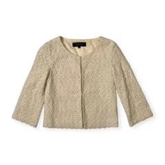 Jewel Changes ジュエルチェンジズ ユナイテッドアローズ レース ノーカラー ジャケット 36 /アイボリー系/レディース