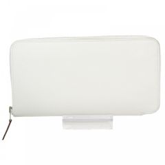 エルメス 長財布 レディース アザップロングシルクイン ワイルド ロングウォレット ラウンドファスナー AZAP LONG SILK IN HERMES Ｂ レザー    ホワイト 白 シルバー金具 2023年【中古品】