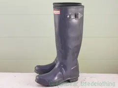 Y310 レディース HUNTER レインブーツ グレー 23.5cm