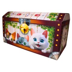 にゃんだふるガーデン 宝箱 ギフトボックス ラッピング デザインダンボール箱 おもちゃ箱 メッセージカード 猫　ネコ　ねこ　ぴきしぇも