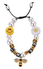 ブレスレット パール チェーン ペア 蜂 プレゼント スマイリー メンズ ペンダント レディース ミツバチ かわいい ビーズ アクセサリー スマイル 恋人 ネックレス ギフト ANDERSEN] スマイルマーク [ALICE