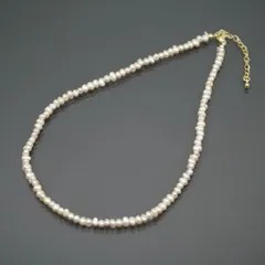 天然淡水パール ネックレス サージカルステンレス SUS304 金属アレルギー レディース シンプル ゴールド チェーン 大人happyhour accessory 50010037