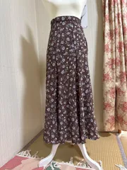 アースミュージックエコロジー花柄ロングフレアスカート