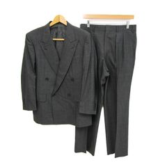バーバリーズ スーツ セットアップ 上下セット ダブルブレスト 日本製 メンズ AB4サイズ グレー Burberrys 【中古】