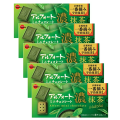 【7月～９月冷蔵便配送】ブルボン アルフォート ミニチョコレート 濃抹茶 京都府産一番摘み宇治抹茶使用 (60g) × 5個