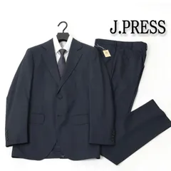 新品◇ ジェイプレス Jプレス ピンチェック スーツ ビジネス ウール  J.PRESS シングルスーツ 織柄 背抜き 9.1万円 紺 A7 -774