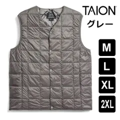 TAION タイオン メンズ グレー m l xl xxl インナーダウンベスト インナーダウン 001 スノボ スキー 深め 秋冬 防寒 大きいサイズ 秋 冬 無地 コットン カジュアル 旅行