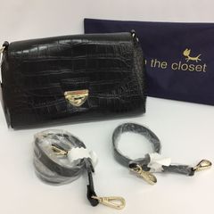 cat in the closet キャットインザクローゼット ショルダーバッグ ハンドバッグ CA-93  ブラック クロコダイル風