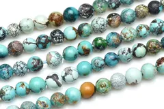 天然 ターコイズ 3.5mm １連（約３８ｃｍ） パワーストーン 天然石 _R5979-35