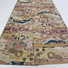 丸帯 アンティーク ヴィンテージ 全通 金帯 392cm 花嫁衣装 貸衣装 中古 リサイクル 結婚式 婚礼 着付け 舞台 きもの 着物 4093