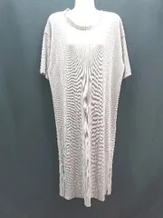 ◇ ACYM アシーム クルーネック 薄手 シンプル オシャレ 半袖 ロング丈 ワンピース サイズF ベージュ レディース E  【1307260040227】のサムネイル