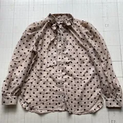 ト2508-③-5031 グレイル　GRL リボン　ドット柄ブラウス　F