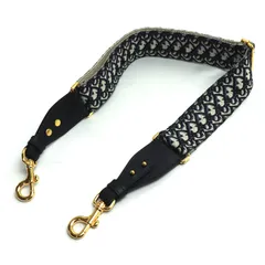 Christian Dior クリスチャンディオール オブリーク エンブロイダリー ショルダーストラップ ネイビー レディース 中古 美品