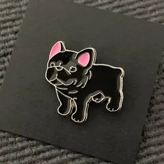 ピンバッジ　フレンチブルドッグ　フレブル　黒　わんちゃん　ラペルピン