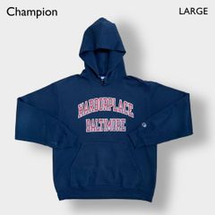 Champion 2段プリント ロゴ プルオーバー パーカー スウェット 古着