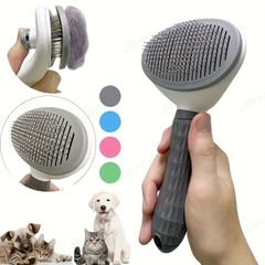 ペットにやさしいヘアブラシ かんたんクリーニング スカイブルー ピンク グレー