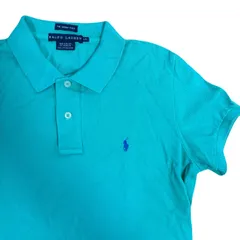 ラルフローレン　ポロシャツ　Lサイズ　スキニーポロ　エメラルドグリーン　レディース　US古着　半袖