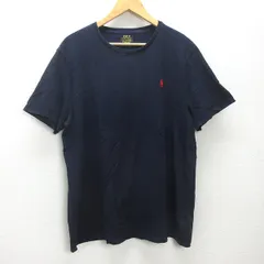 H■ラルフローレン/Polo Ralph Lauren 胸ロゴ刺繍 クルーネックTシャツ【XL】紺/MENS■90【中古】